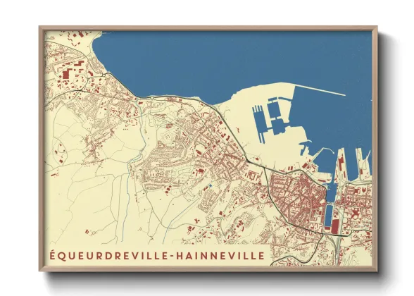 Une affiche de carte sur Équeurdreville-Hainneville