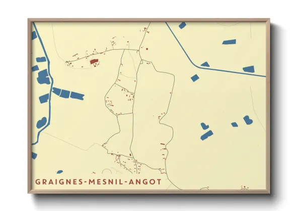 Une affiche de carte sur Graignes-Mesnil-Angot