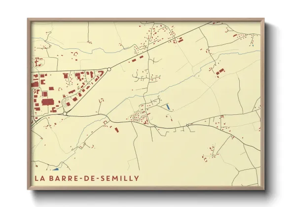 Une affiche de carte sur La Barre-de-Semilly