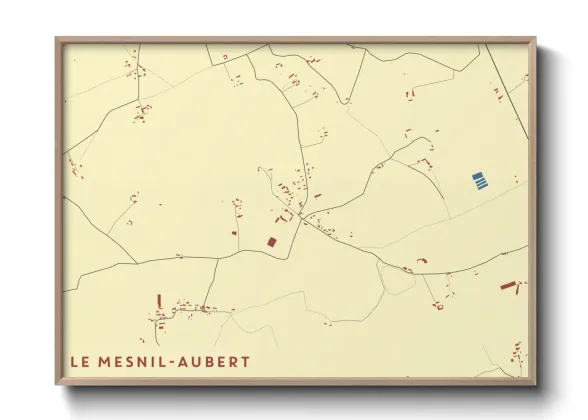Une affiche de carte sur Le Mesnil-Aubert