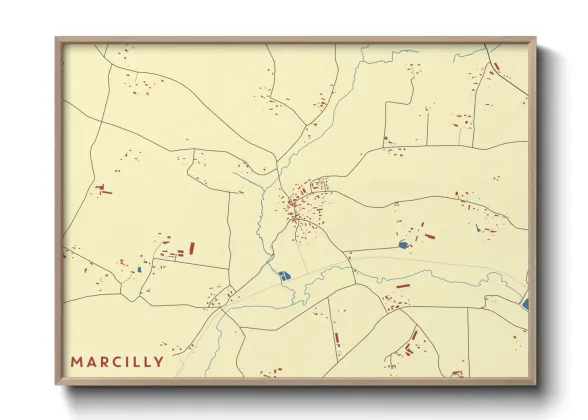 Une affiche de carte sur Marcilly
