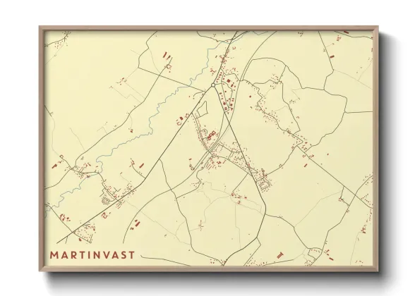 Une affiche de carte sur Martinvast