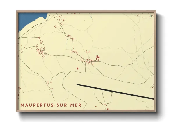 Une affiche de carte sur Maupertus-sur-Mer