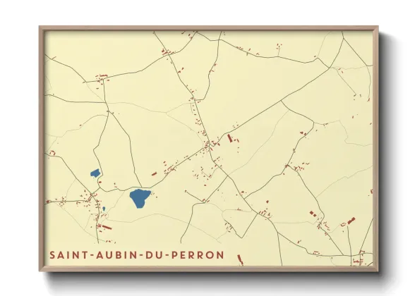 Une affiche de carte sur Saint-Aubin-du-Perron