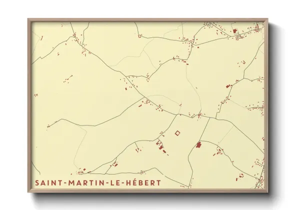 Une affiche de carte sur Saint-Martin-le-Hébert