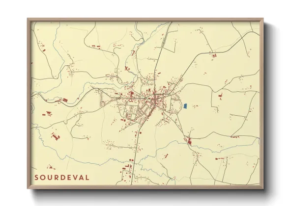 Une affiche de carte sur Sourdeval