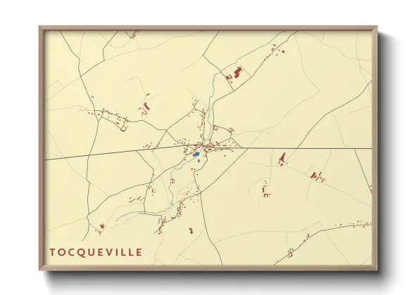 Une affiche de carte sur Tocqueville