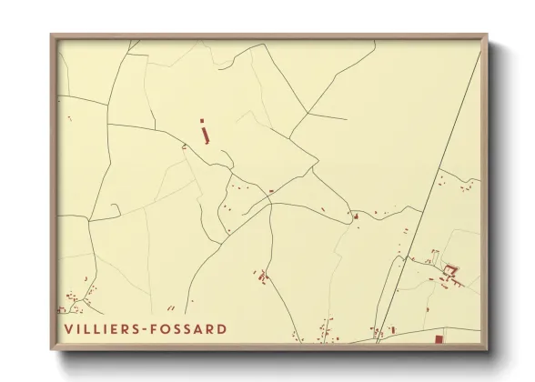 Une affiche de carte sur Villiers-Fossard