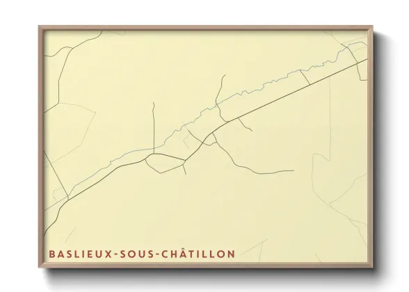 Une affiche de carte sur Baslieux-sous-Châtillon