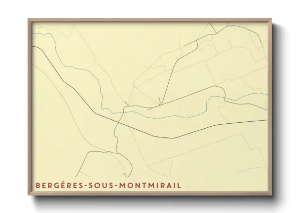 Une affiche de carte sur Bergères-sous-Montmirail