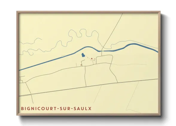 Une affiche de carte sur Bignicourt-sur-Saulx