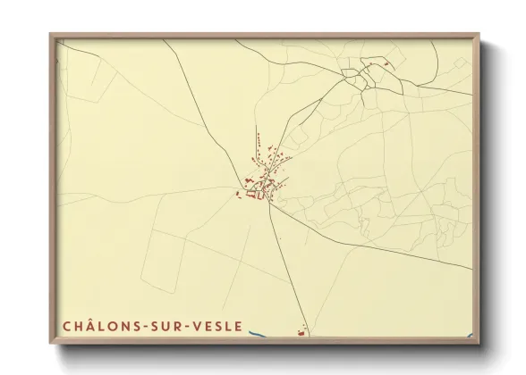 Une affiche de carte sur Châlons-sur-Vesle