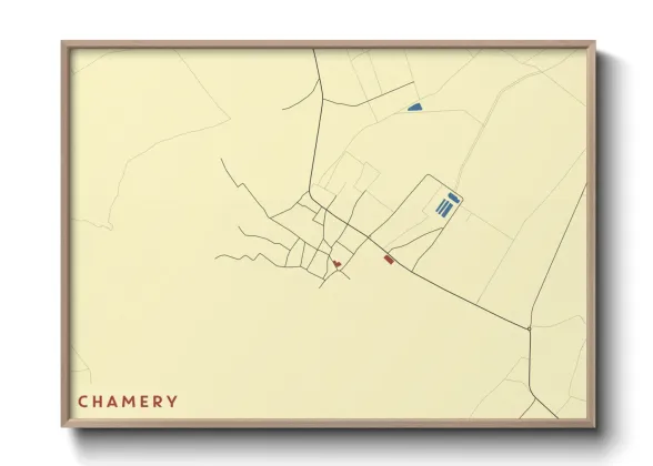 Une affiche de carte sur Chamery
