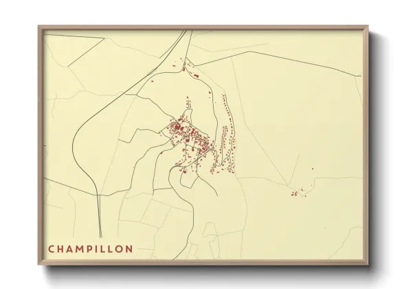 Une affiche de carte sur Champillon