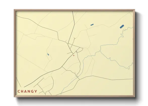 Une affiche de carte sur Changy