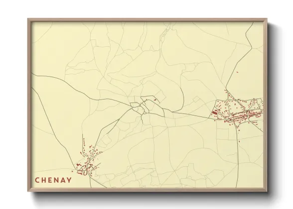 Une affiche de carte sur Chenay
