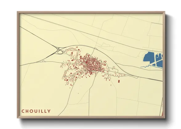 Une affiche de carte sur Chouilly