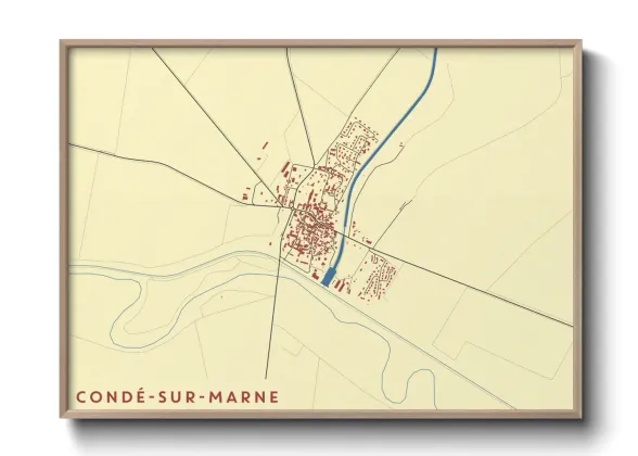 Une affiche de carte sur Condé-sur-Marne