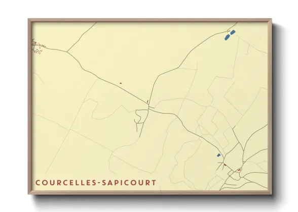 Une affiche de carte sur Courcelles-Sapicourt