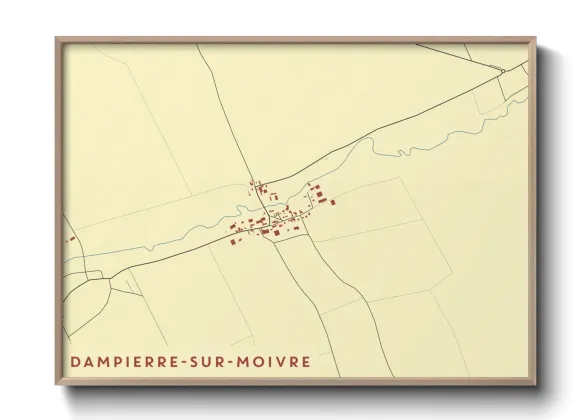 Une affiche de carte sur Dampierre-sur-Moivre