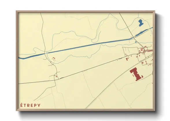 Une affiche de carte sur Étrepy