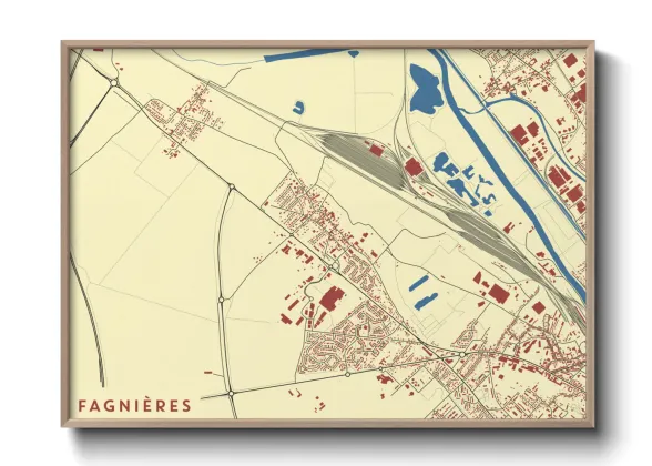 Une affiche de carte sur Fagnières
