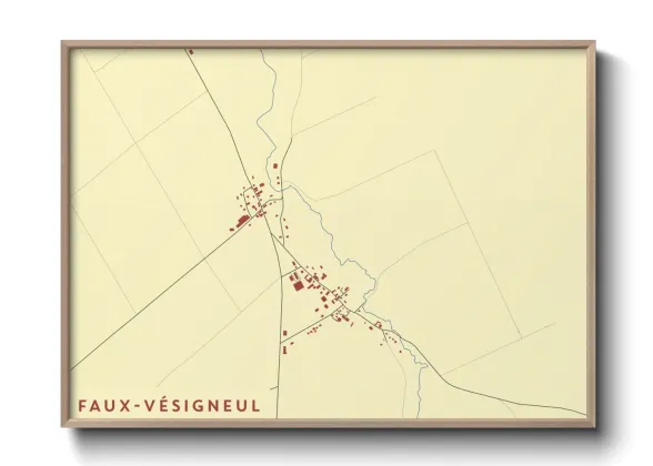 Une affiche de carte sur Faux-Vésigneul