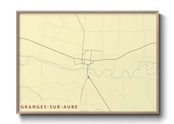 Une affiche de carte sur Granges-sur-Aube