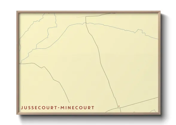 Une affiche de carte sur Jussecourt-Minecourt