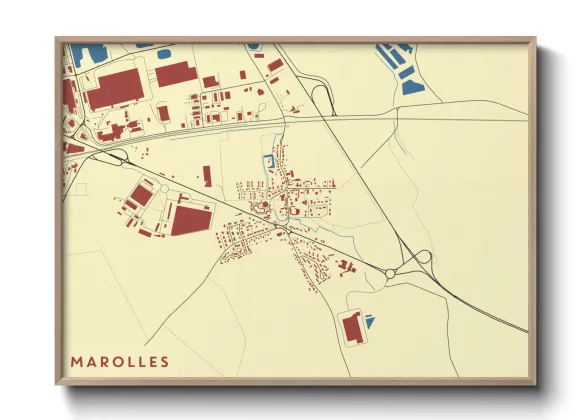 Une affiche de carte sur Marolles