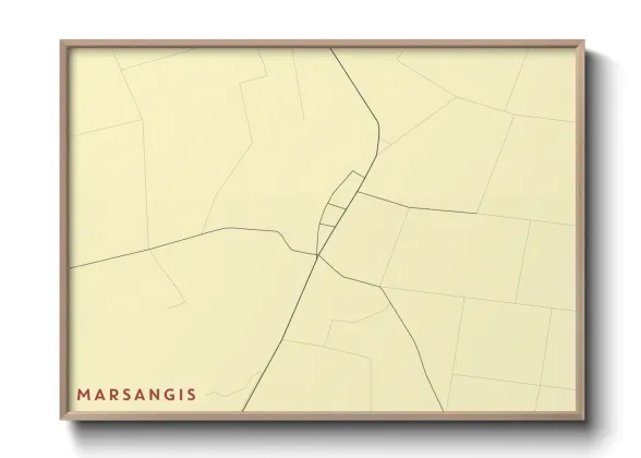 Une affiche de carte sur Marsangis