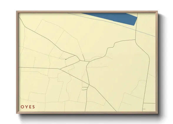Une affiche de carte sur Oyes