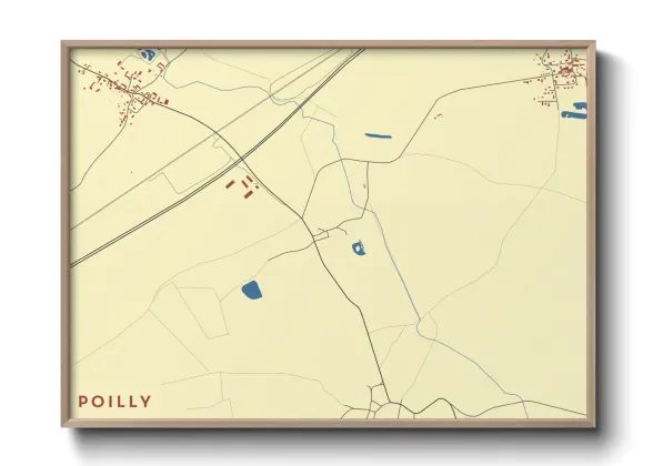 Une affiche de carte sur Poilly