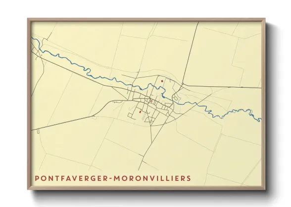 Une affiche de carte sur Pontfaverger-Moronvilliers