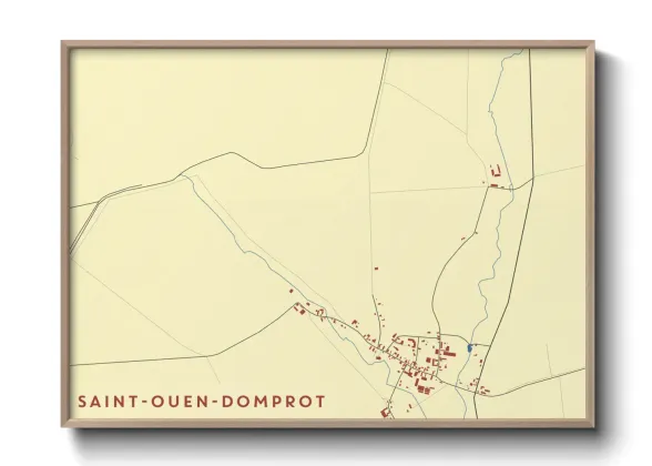Une affiche de carte sur Saint-Ouen-Domprot