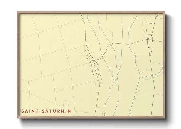Une affiche de carte sur Saint-Saturnin