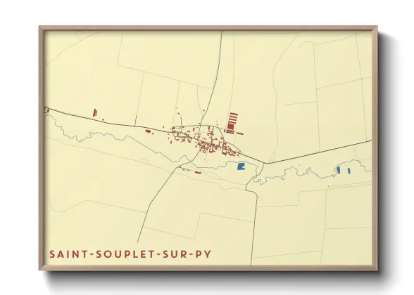 Une affiche de carte sur Saint-Souplet-sur-Py