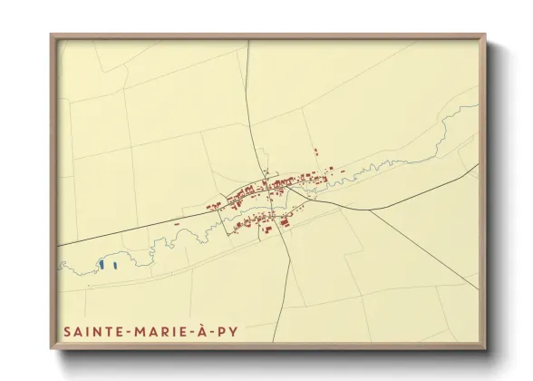 Une affiche de carte sur Sainte-Marie-à-Py