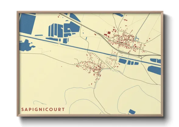 Une affiche de carte sur Sapignicourt