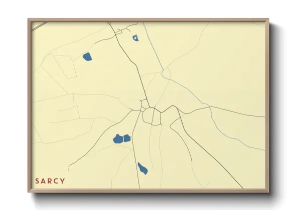 Une affiche de carte sur Sarcy
