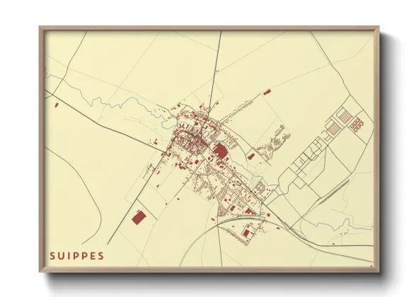 Une affiche de carte sur Suippes