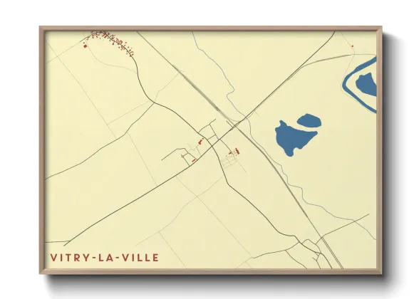 Une affiche de carte sur Vitry-la-Ville