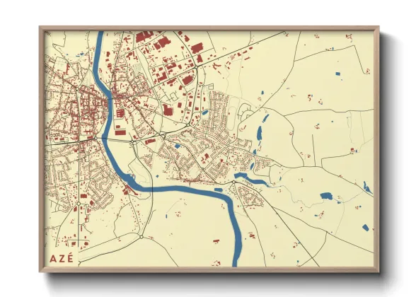 Une affiche de carte sur Azé
