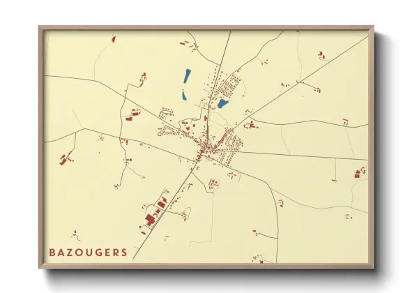 Une affiche de carte sur Bazougers