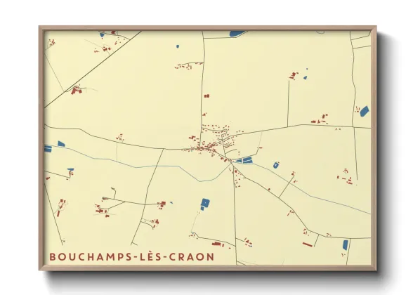 Une affiche de carte sur Bouchamps-lès-Craon