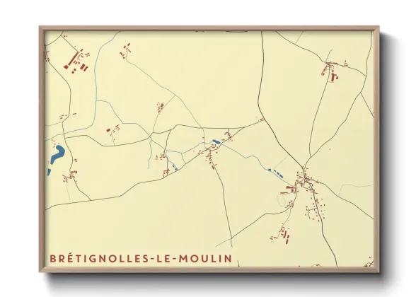 Une affiche de carte sur Brétignolles-le-Moulin
