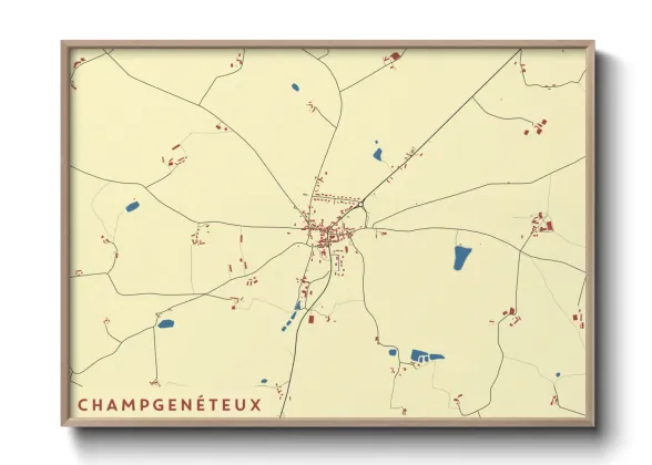 Une affiche de carte sur Champgenéteux