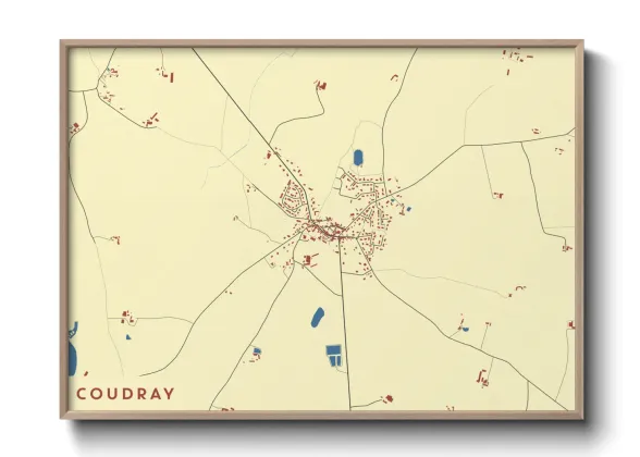 Une affiche de carte sur Coudray