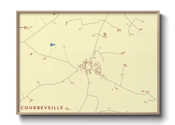 Une affiche de carte sur Courbeveille