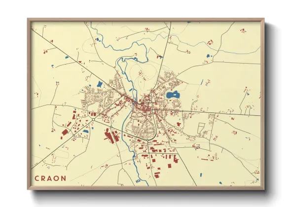 Une affiche de carte sur Craon